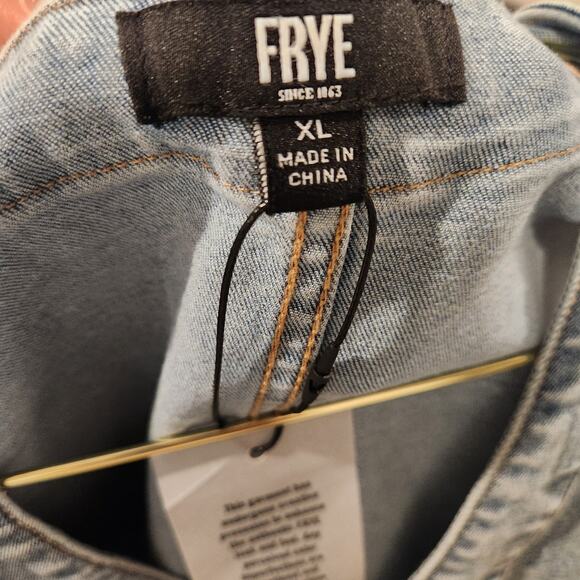 Frye button front blue denim mini dress size XL - Picture 6 of 7